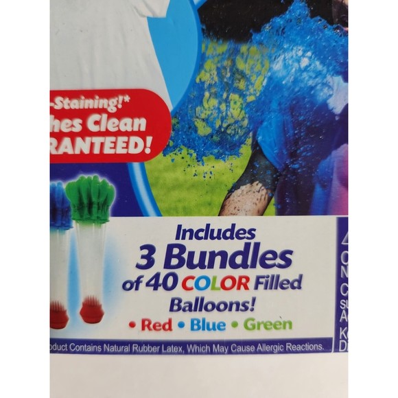Battle Balloons Color Burst 120ct Non Staining Red Blue Green - Picture 3 of 10